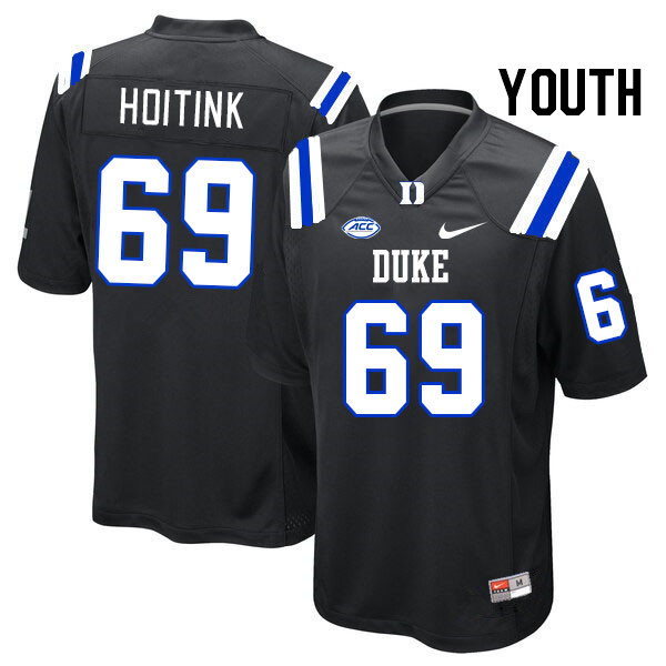 Youth #69 Ben Hoitink Duke Blue Devils College Football Jerseys Stitched Sale-Black